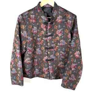 M.D.L. New York Ladies Brocade/Lined Jacket w/ Four Frog Closures -‎ Petite XL